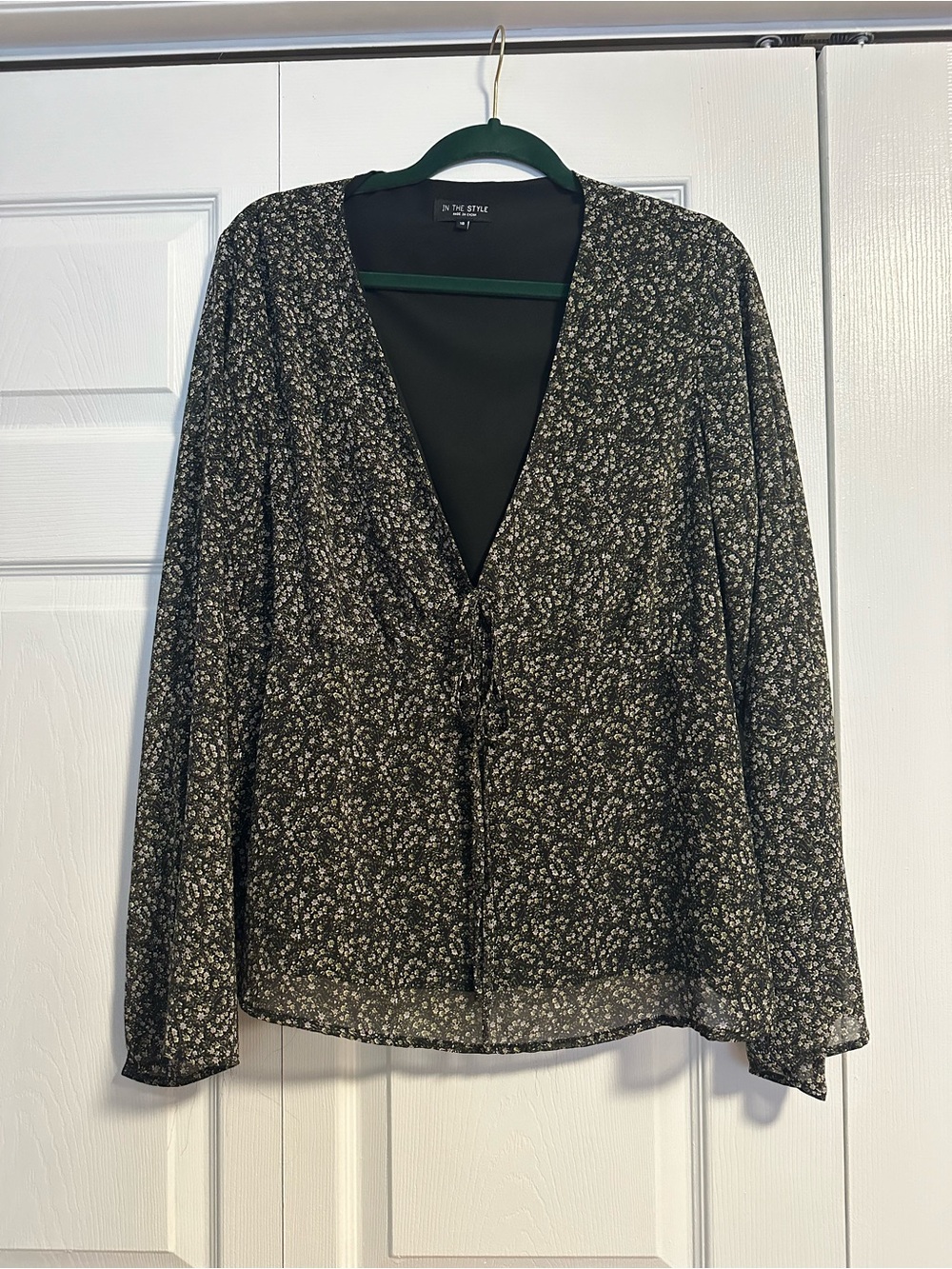 Deep V Black Floral Blouse by In The Style